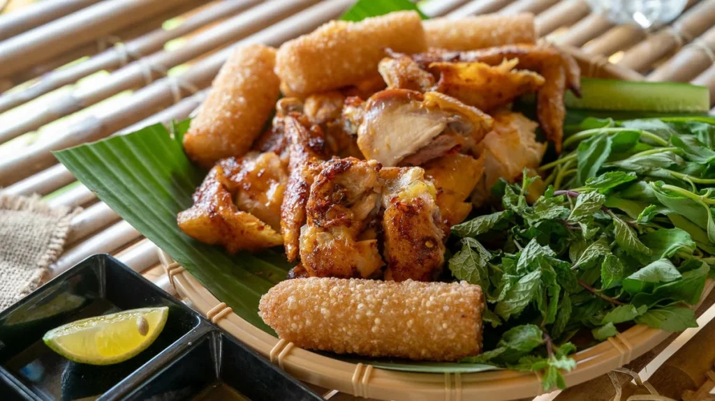 cơm lam gà nướng