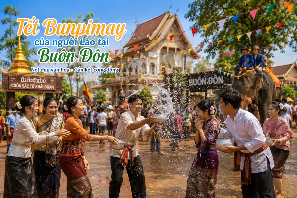 Tết Bunpimay của người Lào tại Buôn Đôn