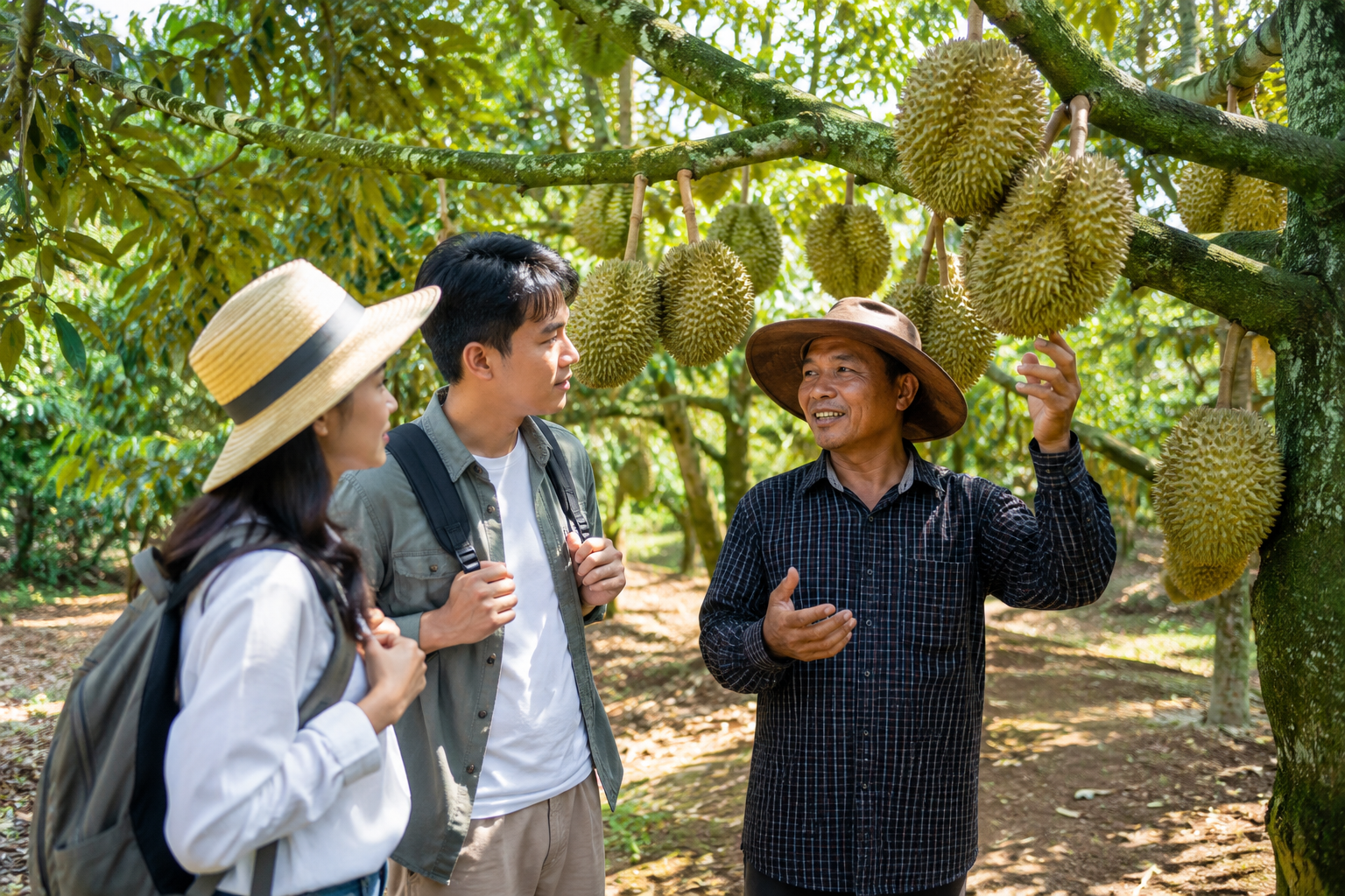 Du khách có thể đến vùng trồng, tìm hiểu quy trình chăm sóc cây, nghe nông dân chia sẻ về mùa vụ