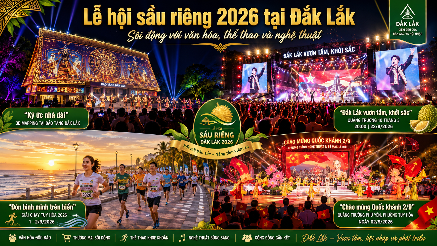 Lễ hội sầu riêng 2026 tại Đắk Lắk không chỉ có nông sản và thương mại