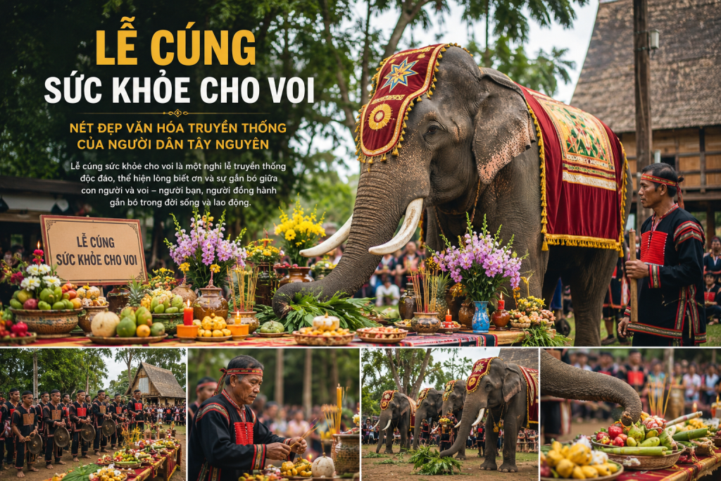 Lễ cúng sức khỏe cho voi