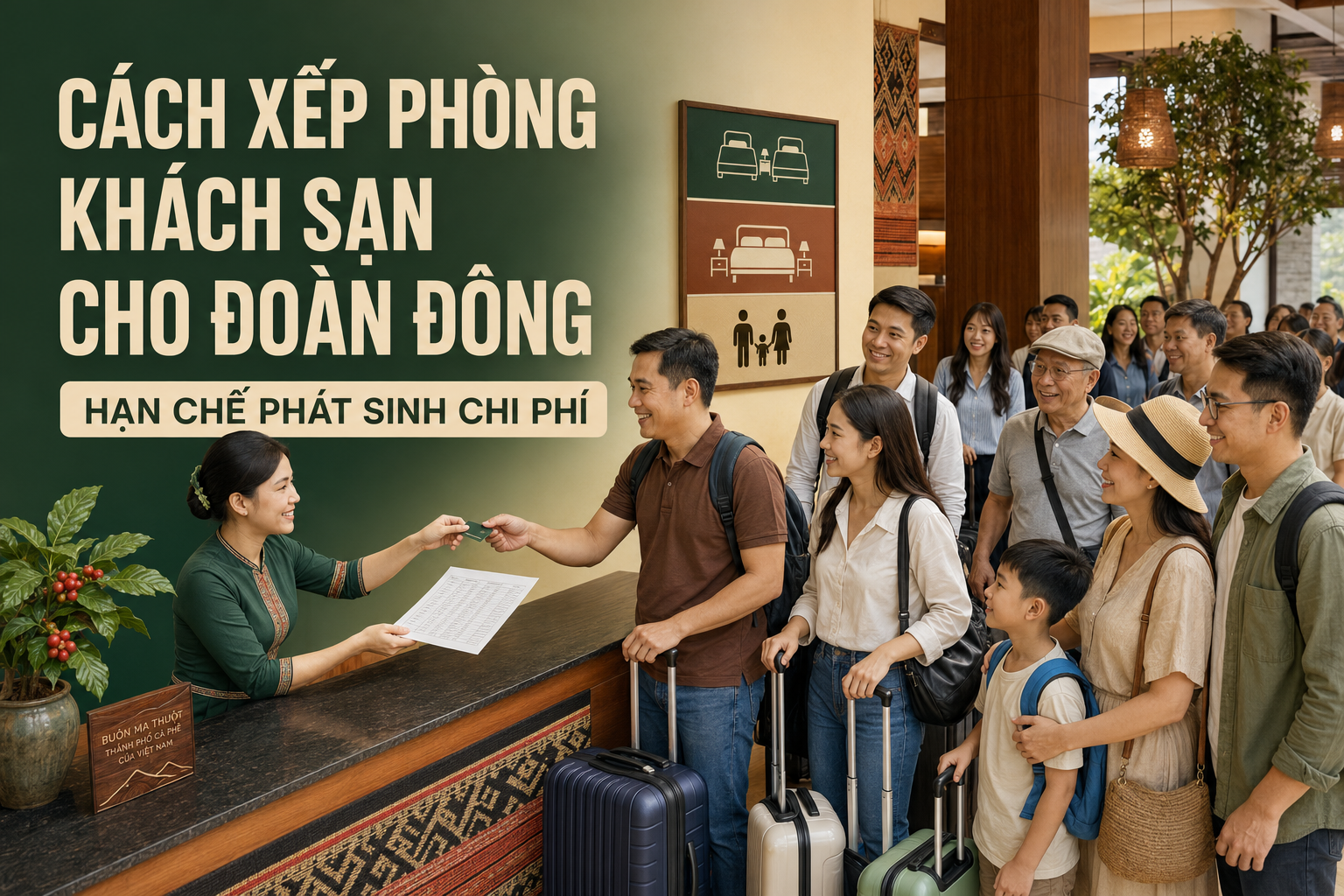 Cách xếp phòng khách sạn cho đoàn đông không bị phát sinh chi phí khi du lịch Buôn Ma Thuột