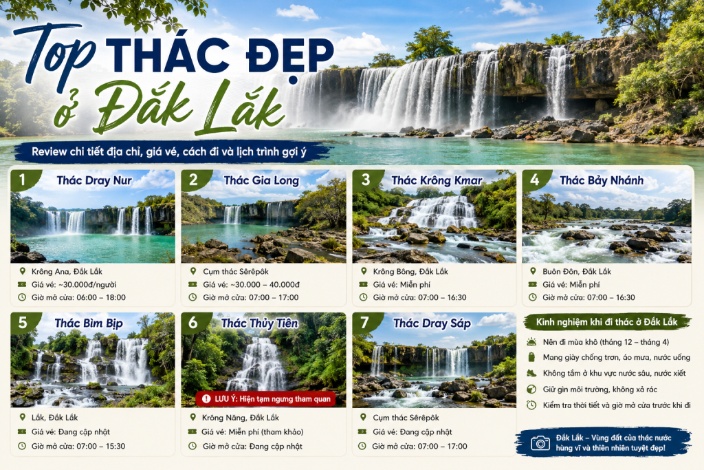 Top thác đẹp ở Đắk Lắk