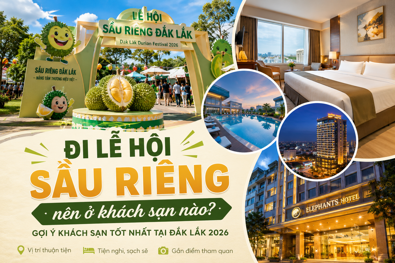 Đi lễ hội sầu riêng nên ở khách sạn nào