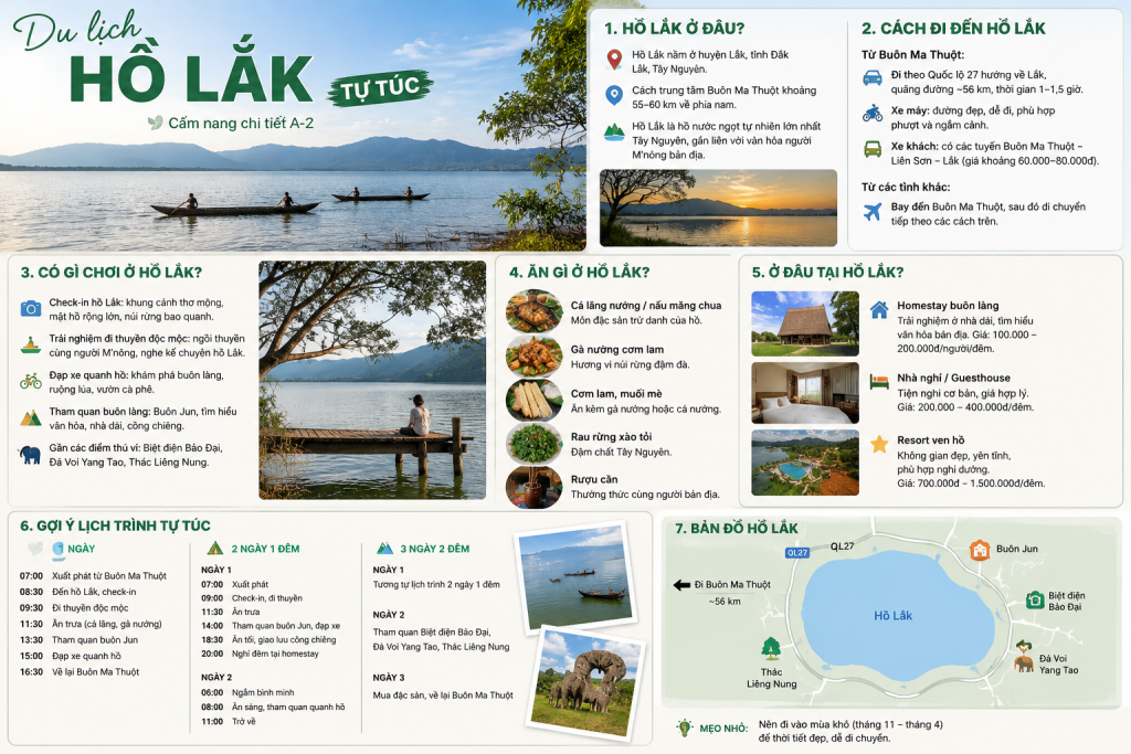u lịch Hồ Lắk tự túc