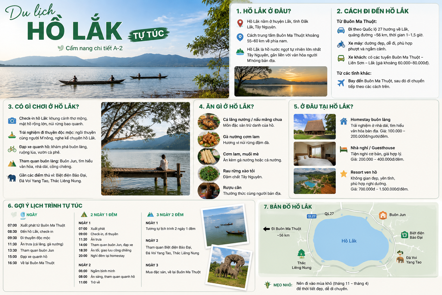 u lịch Hồ Lắk tự túc