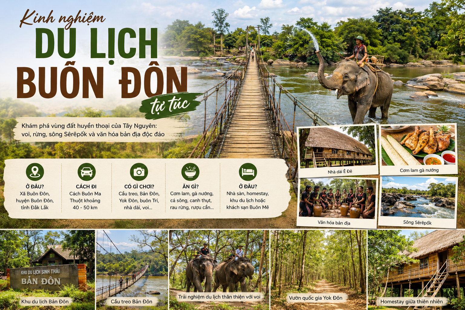 Du lịch Buôn Đôn tự túc