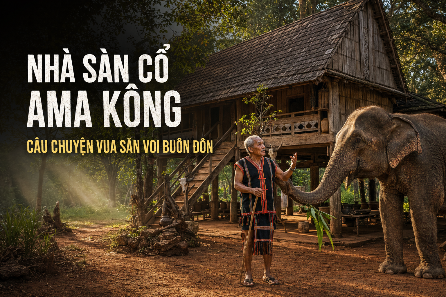 Nhà sàn cổ Ama Kông và câu chuyện vua săn voi Buôn Đôn