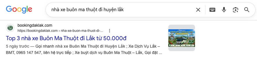 Minh họa khách hàng tìm kiếm nhà xe trên Google