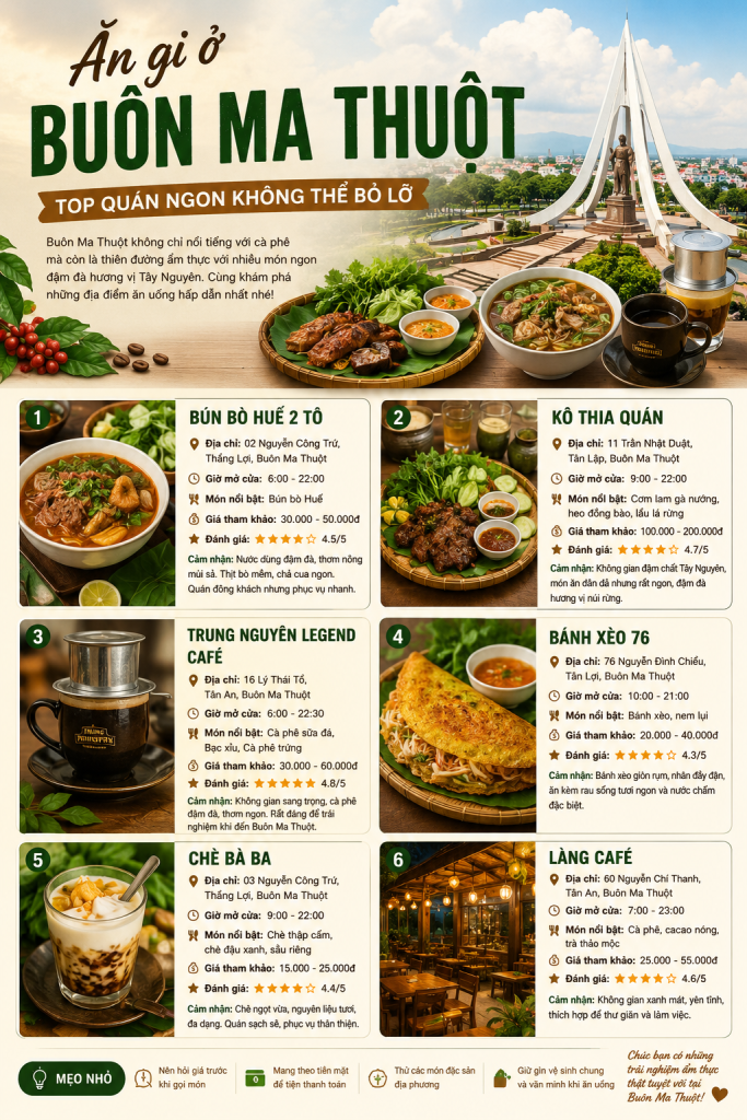 Ăn gì ở Buôn Ma Thuột