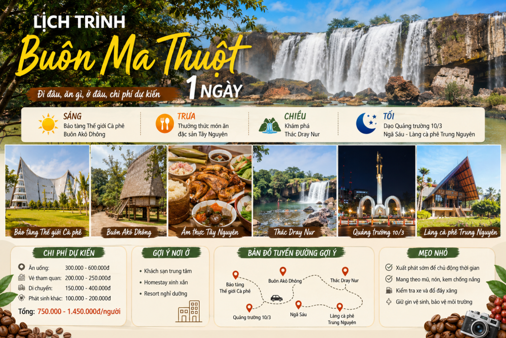 Lịch Trình Buôn Ma Thuột 1 Ngày