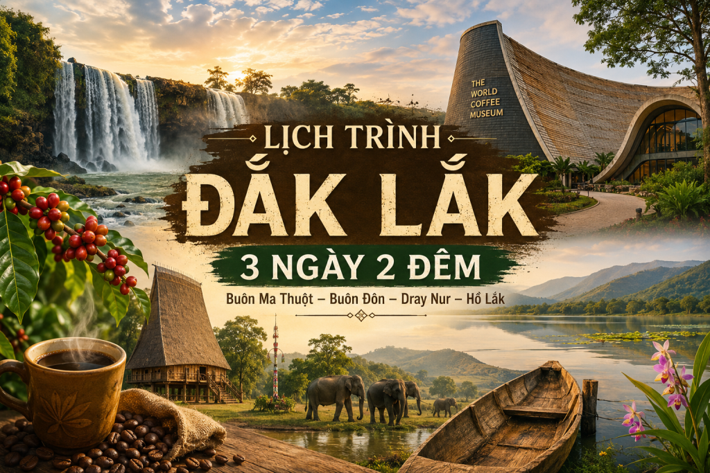 Lịch trình Đắk Lắk 3 ngày 2 đêm