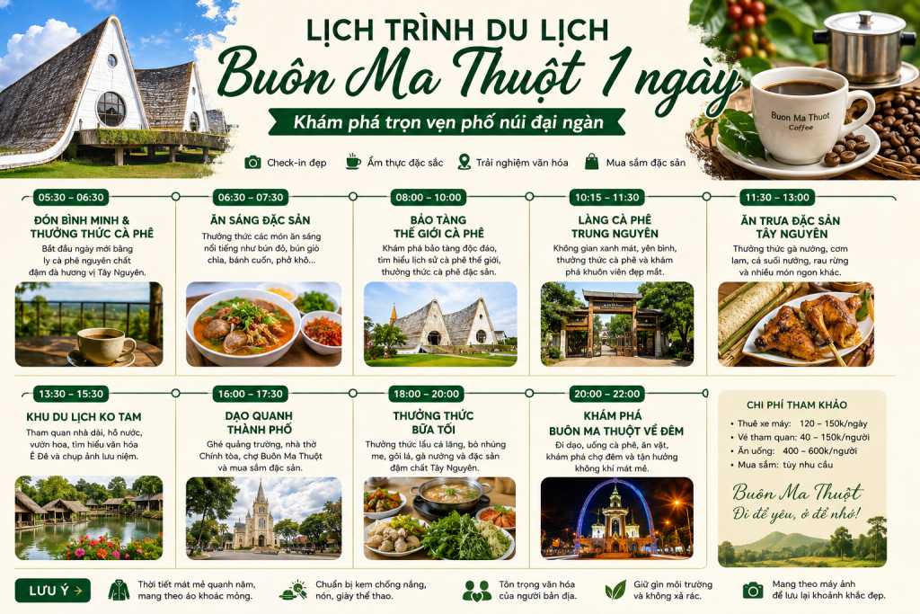 Lịch trình du lịch Buôn Ma Thuột 1